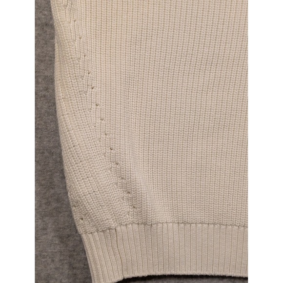 Tommy Bahama Women's Ivory V Neck Knit Sweater Oversize Dolman Coastal Vacay XL - Picture 5 of 16